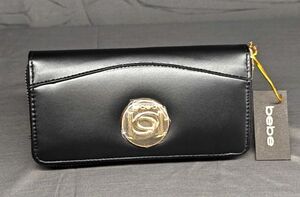 NWT Bebe Black Melendy Zip Around Wallet RV $49